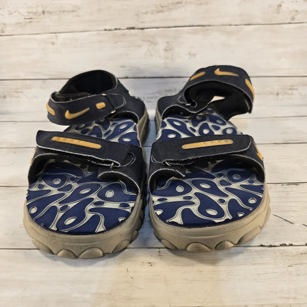 Vintage Nike ACG Sandals Mens 12 Navy Blue Grey Swirl Strappy Outdoor 190071-481